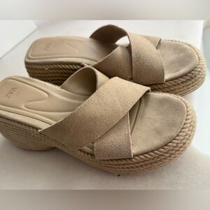 Zara suede  wedge sandals.